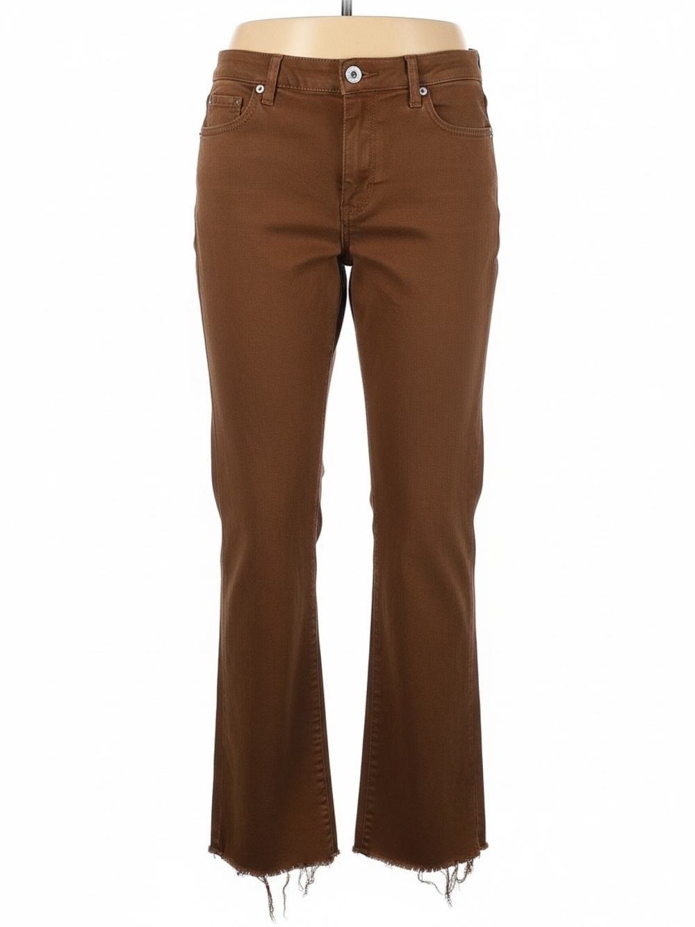 KUT from the kloth Brown Flared Jeans with Frayed Hem